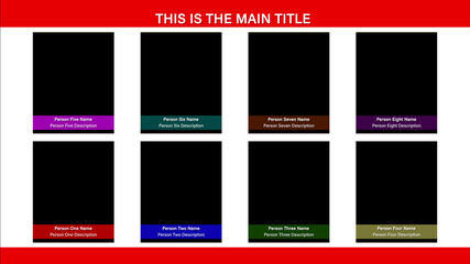 4 to 8 Person Video Conference Title Overlay