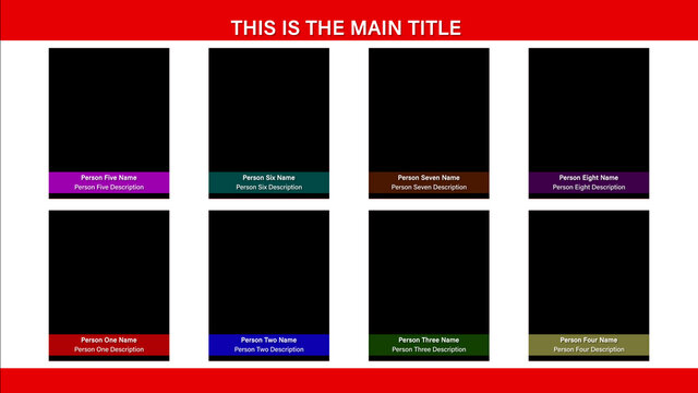 4 to 8 Person Video Conference Title Overlay
