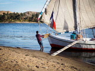 feluca is the best way to travel on the river nile