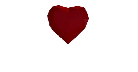 Obraz premium Heart-shaped red Diamond in white background