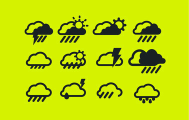 Outline Weather Icons - Vector 