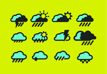 Outline Weather Icons - Vector 