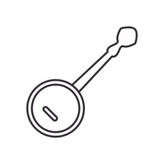 banjo instrument line style icon vector design