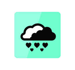 Heart Shaped Cloud icon vector