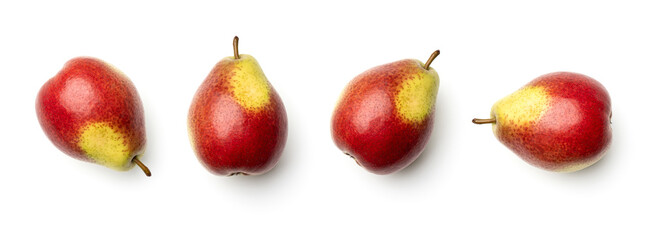 Collection of pears isolated on white background