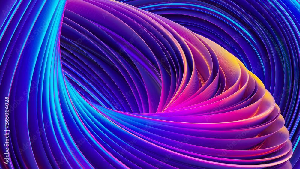 Aufkleber 3D abstract colorful fluid design background. Trendy holographic gradient shapes. Liquid curve shape in motion. Fluid ultra violet shapes composition. 3D rendering.