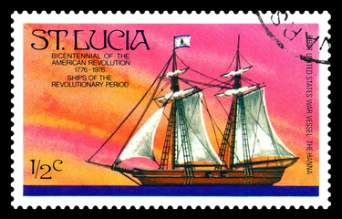 Postage stamp.  War Vessel  the Hanna.
