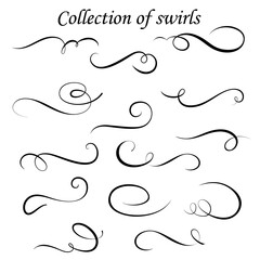 Vector set of calligraphic design elements and page decoration