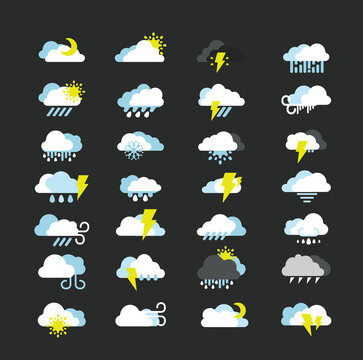 Outline Weather Icons - Vector 