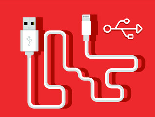 Smartphone USB charger adapter with USB Micro cable (Socket and connector for PC and mobile devices)