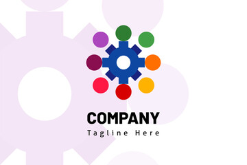 circle people illustration logo template