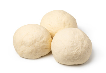Fototapeta na wymiar fresh raw dough ball on white background