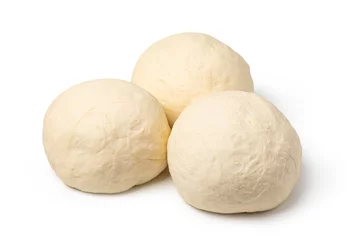 Foto op Plexiglas fresh raw dough ball on white background © Gresei