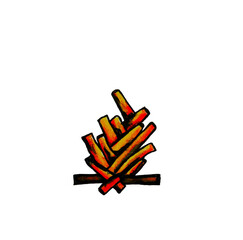 The fire from the burning logs