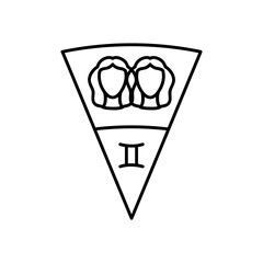 astrology concept, gemini sign and the twins Castor and Pollux symbol, lin style
