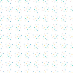 Isolated seamless pattern with polka dot. White background and blue and light circles.