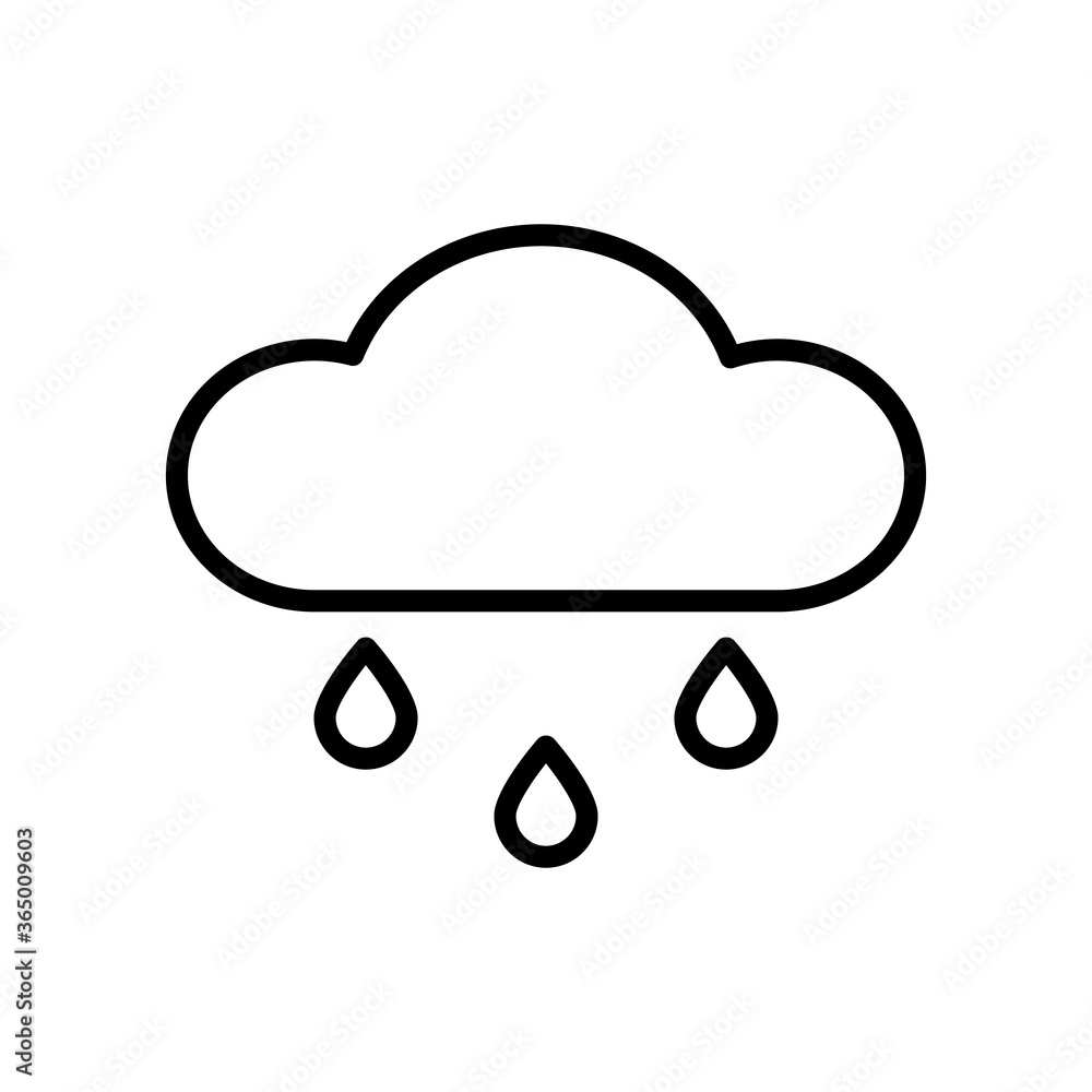 Poster cloud, rain icon. simple line, outline vector elements of forecast icons for ui and ux, website or m