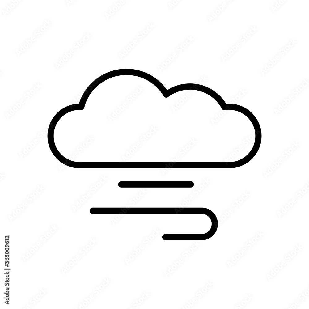 Poster cloud, wind icon. simple line, outline vector elements of forecast icons for ui and ux, website or m