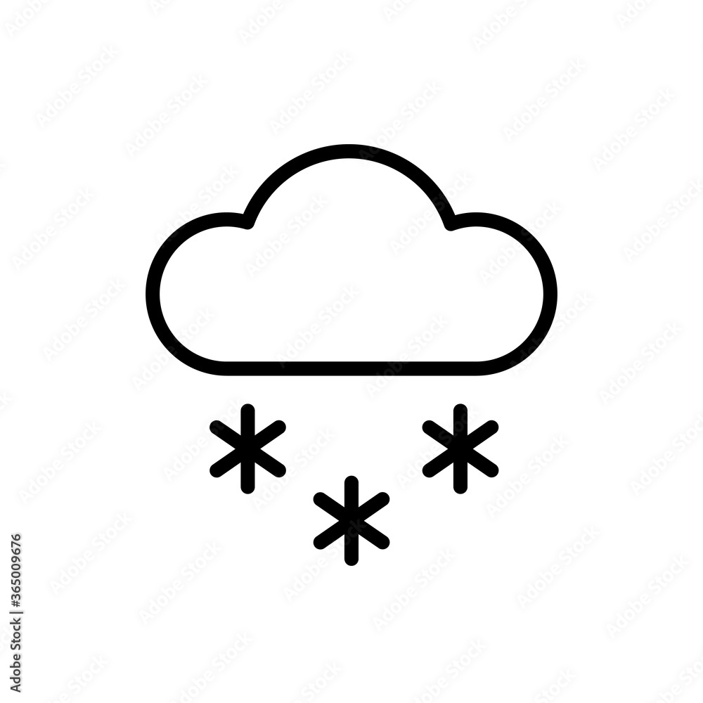 Poster cloud, snow icon. simple line, outline vector elements of forecast icons for ui and ux, website or m