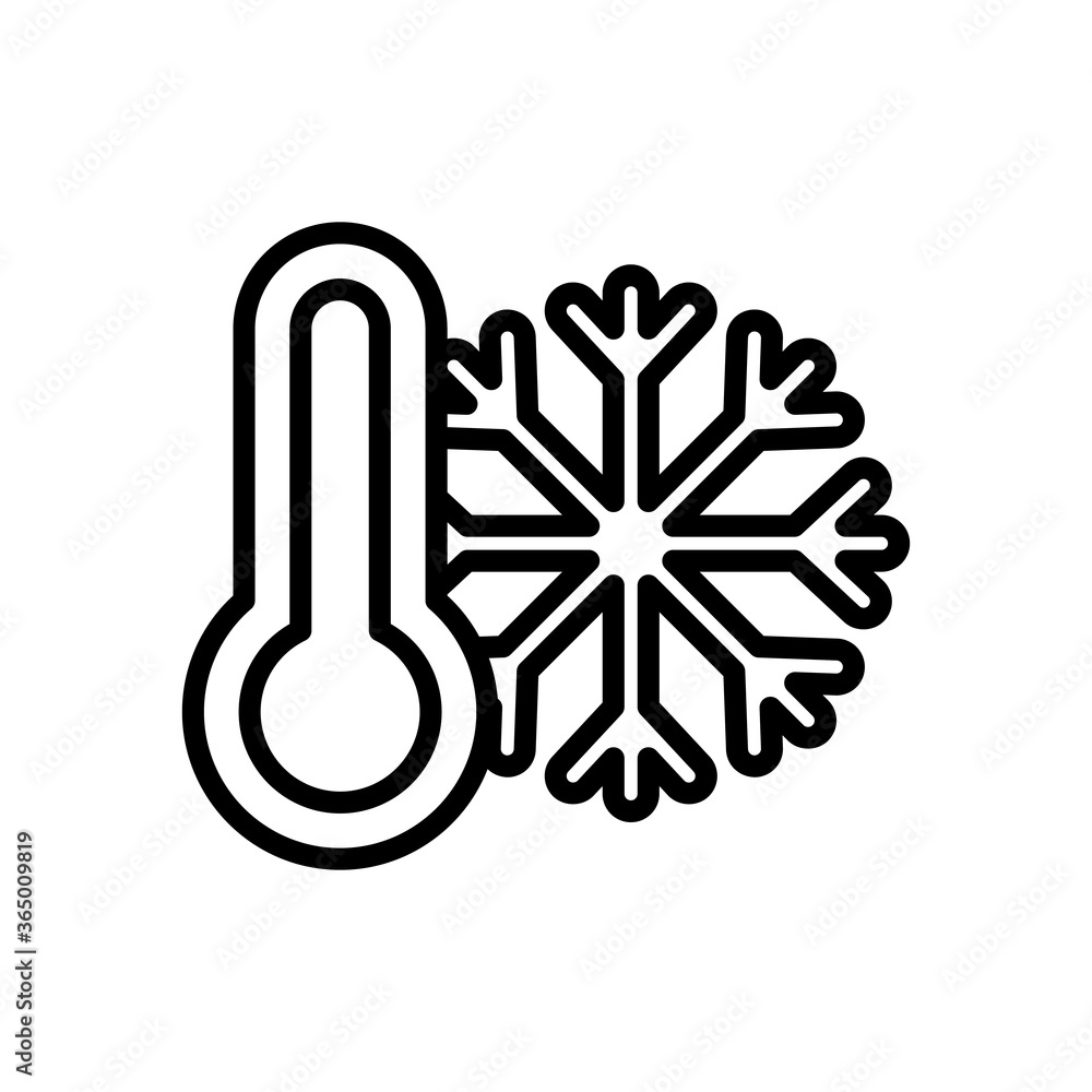 Poster snowflake, thermometer icon. simple line, outline vector elements of forecast icons for ui and ux, w