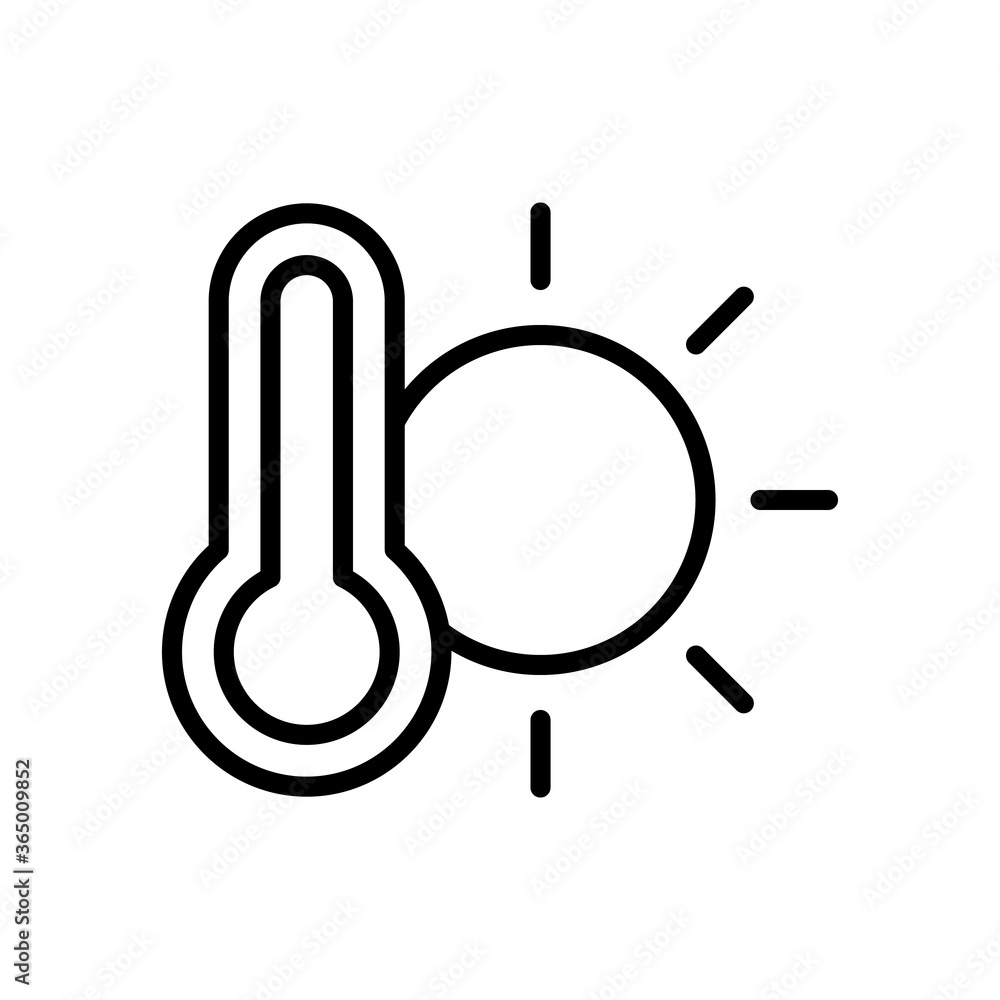 Poster sun, thermometer icon. simple line, outline vector elements of forecast icons for ui and ux, website