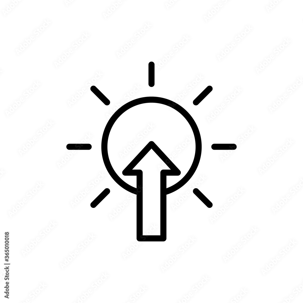 Poster sun, arrow, dawn icon. simple line, outline vector elements of forecast icons for ui and ux, website