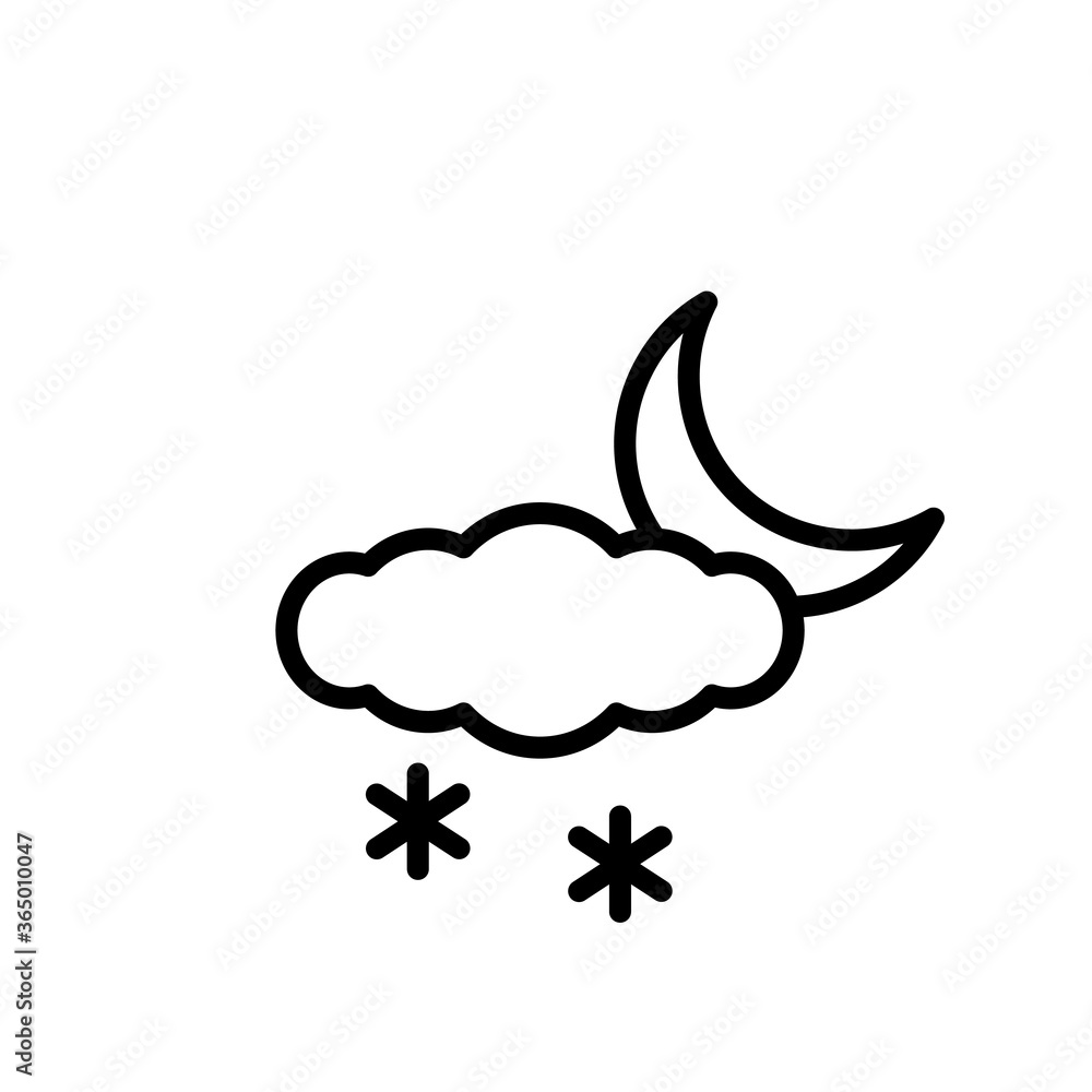 Poster cloud, moon, snow icon. simple line, outline vector elements of forecast icons for ui and ux, websit