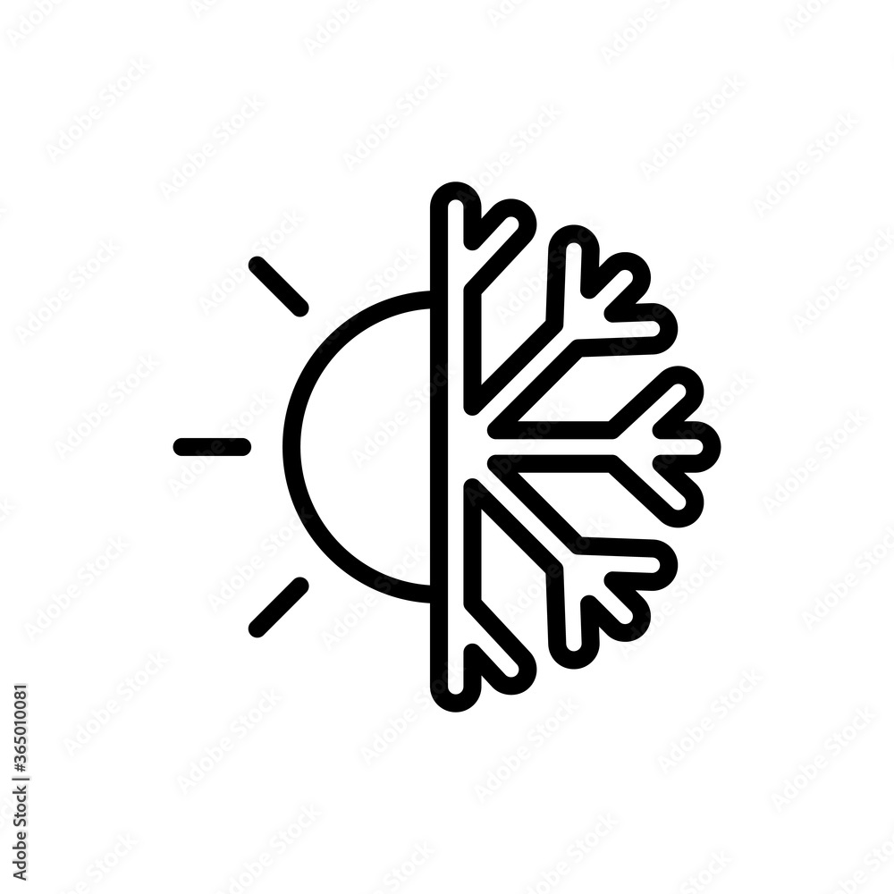 Poster cloud, sun, snowflake icon. simple line, outline vector elements of forecast icons for ui and ux, we