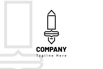 sword from coding web logo illustration template