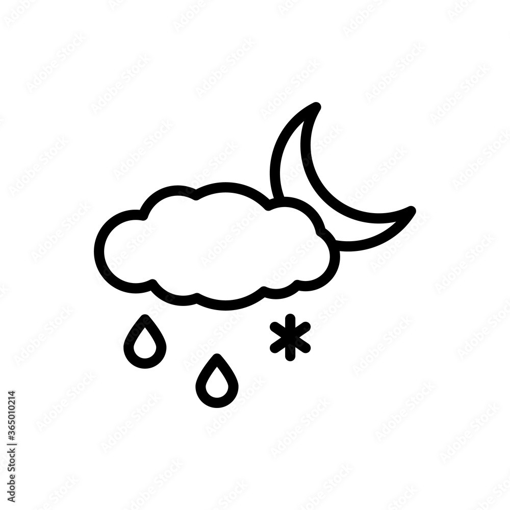 Aufkleber cloud, rain, snow, moon icon. simple line, outline vector elements of forecast icons for ui and ux, 