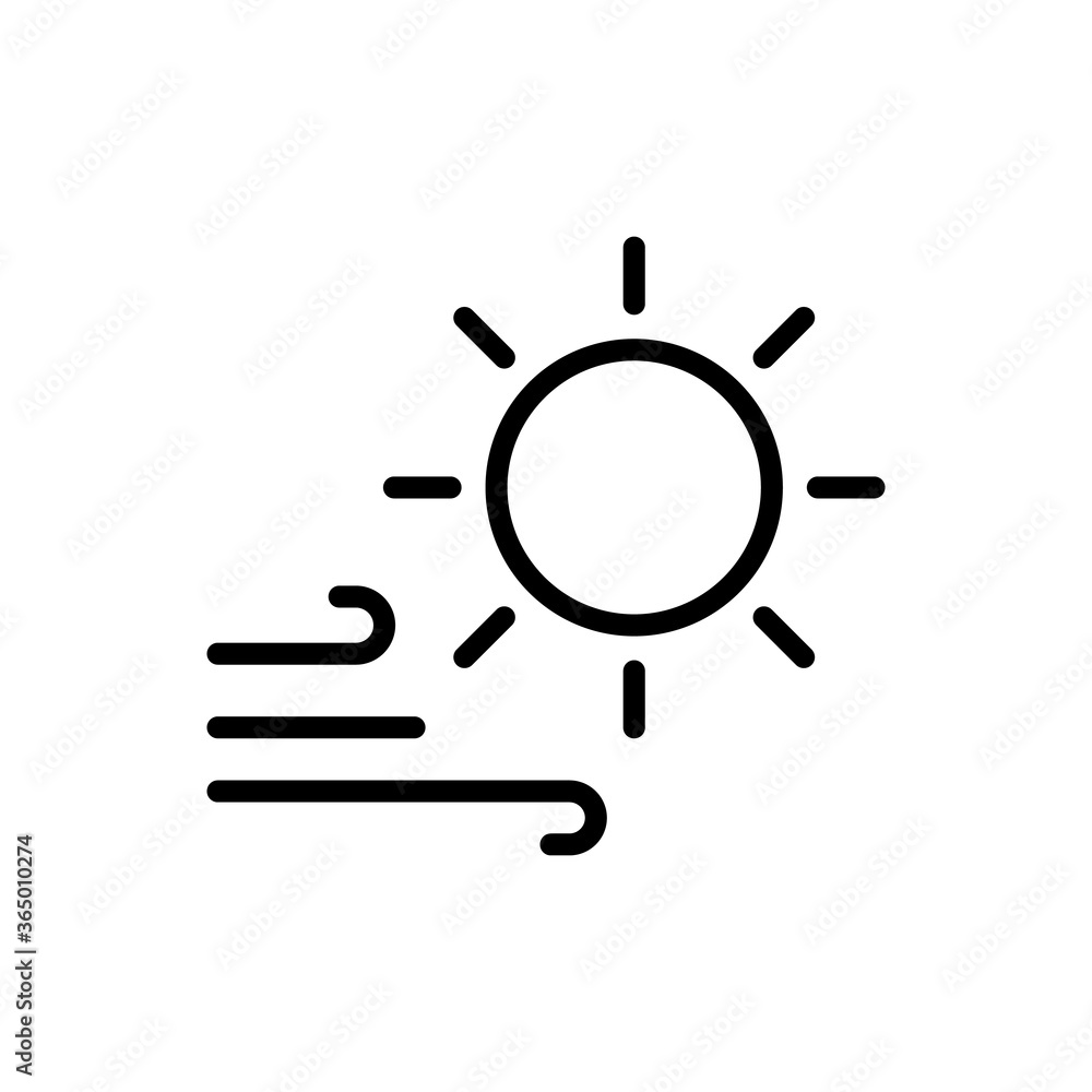 Poster sun, wind icon. simple line, outline vector elements of forecast icons for ui and ux, website or mob