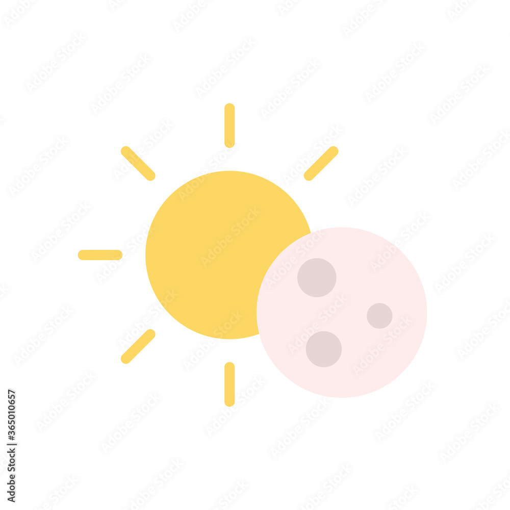 Poster sun, moon icon. simple color vector elements of forecast icons for ui and ux, website or mobile appl