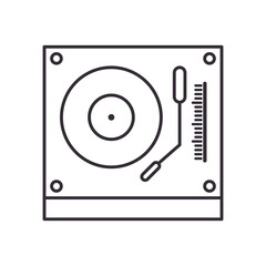 dj turntable line style icon vector design