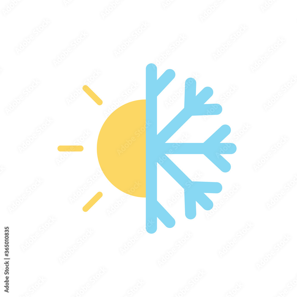 Aufkleber cloud, sun, snowflake icon. simple color vector elements of forecast icons for ui and ux, website or