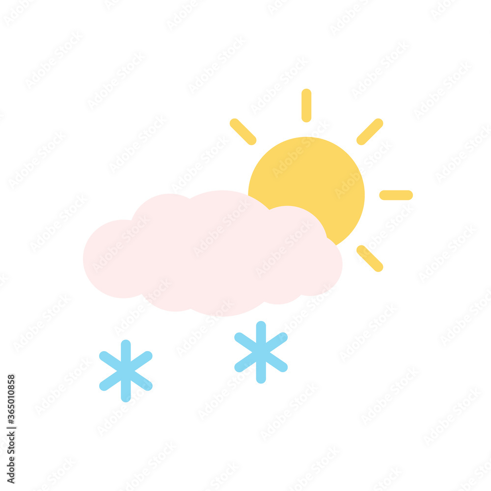 Poster cloud, sun, snow icon. simple color vector elements of forecast icons for ui and ux, website or mobi