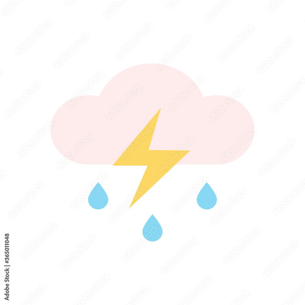 Poster cloud, rain, lightning icon. simple color vector elements of forecast icons for ui and ux, website o