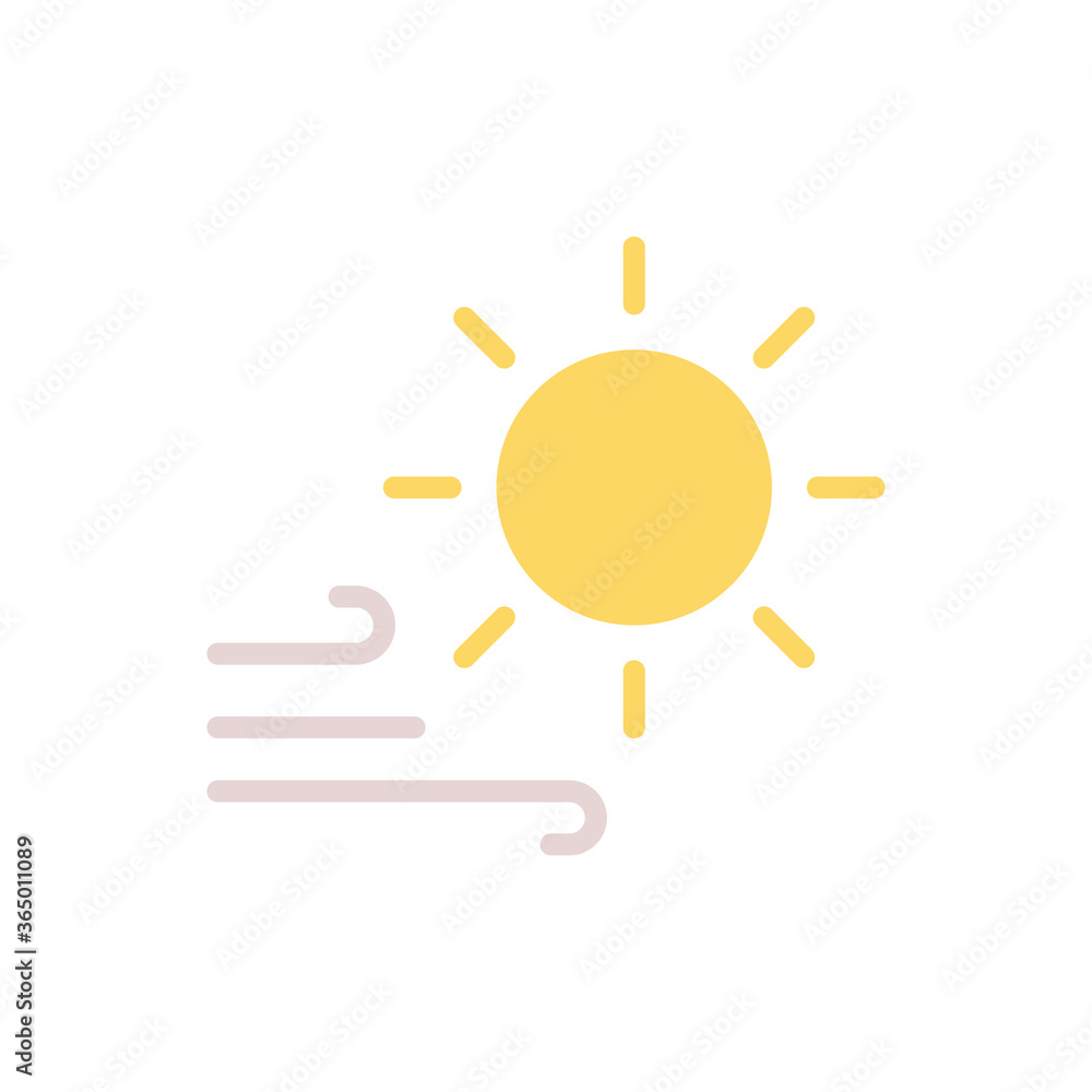 Poster sun, wind icon. simple color vector elements of forecast icons for ui and ux, website or mobile appl