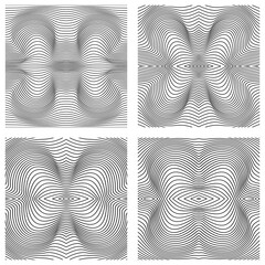 Vector abstract line patterns set.