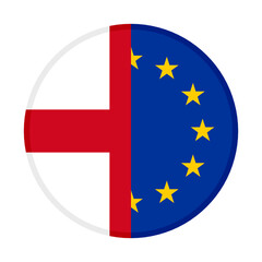 round icon with england and europe flags
