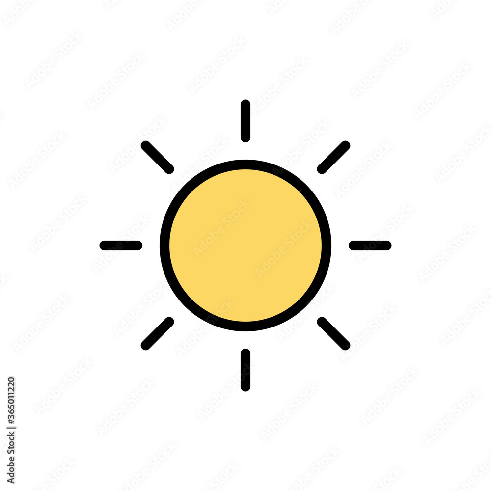 Poster weather, sun icon. simple color with outline vector elements of forecast icons for ui and ux, websit