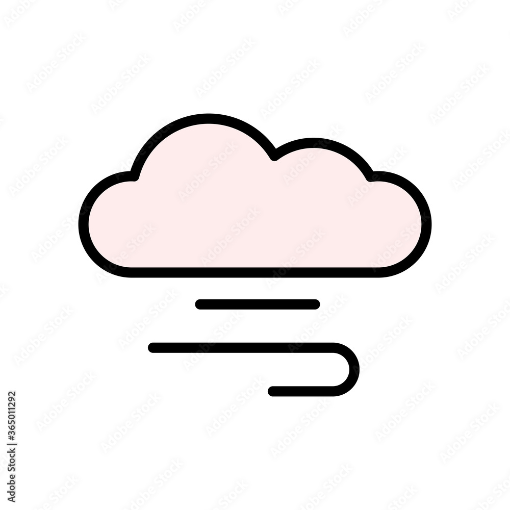 Poster cloud, wind icon. simple color with outline vector elements of forecast icons for ui and ux, website