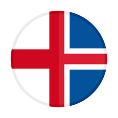 round icon with england and iceland flags
