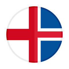 Fototapeta premium round icon with england and iceland flags 