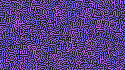 An abstract Reaction-diffusion or Turing pattern formation, coral reef, natural texture, in a cyber blue/purple gradient colour scheme. Vector illustration, for background/texture/wallpaper.	