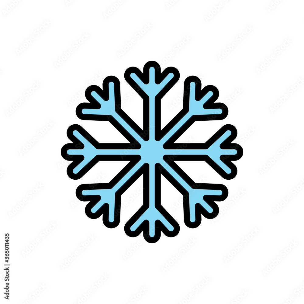 Poster snowflake, snow icon. simple color with outline vector elements of forecast icons for ui and ux, web