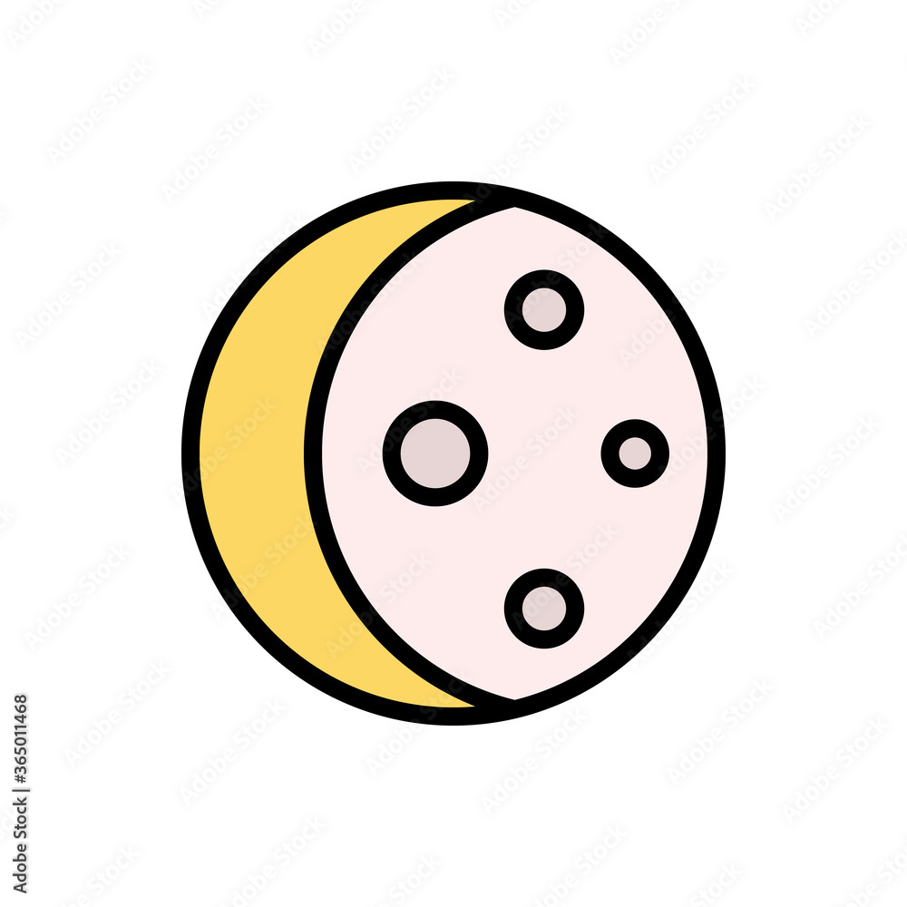 Poster weather, moon icon. simple color with outline vector elements of forecast icons for ui and ux, websi