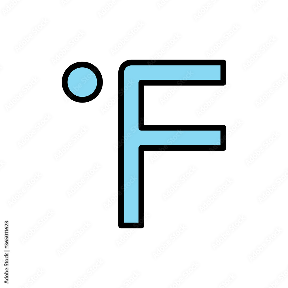 Poster fahrenheit, thermometer icon. simple color with outline vector elements of forecast icons for ui and