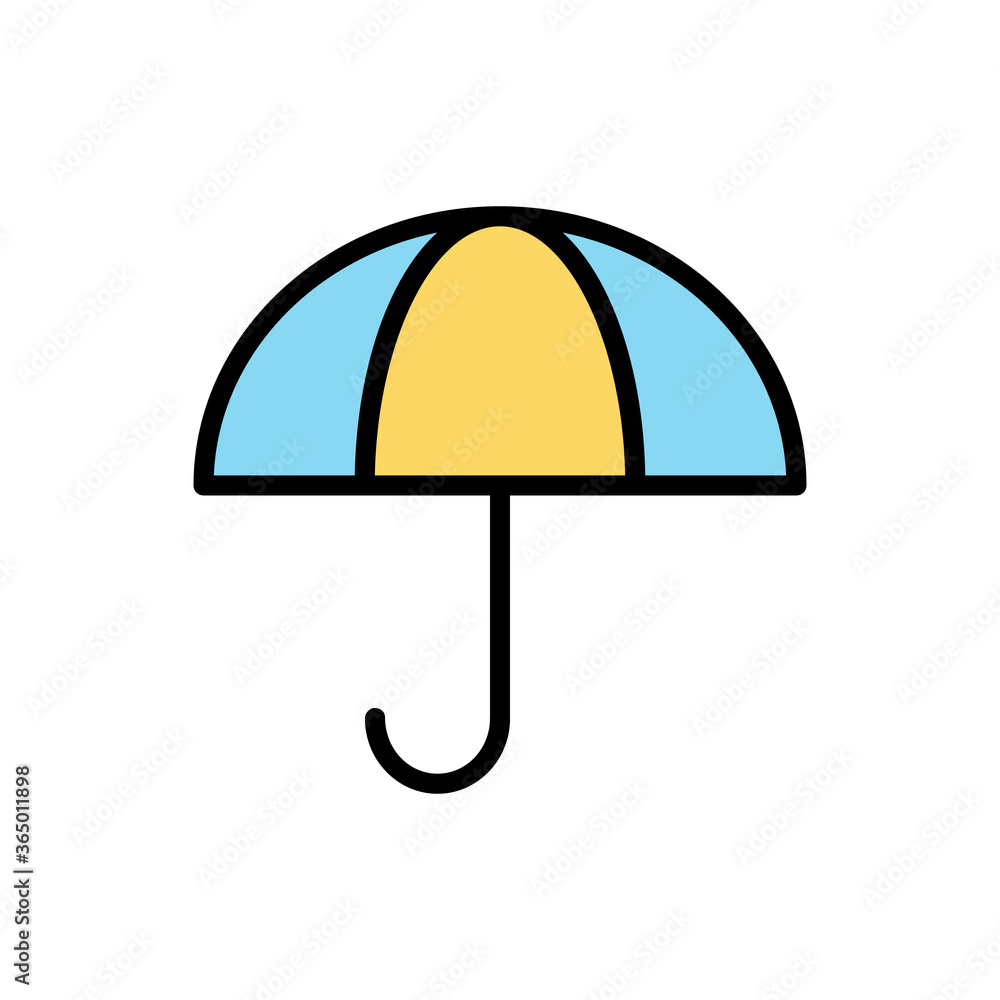 Poster umbrella, weather icon. simple color with outline vector elements of forecast icons for ui and ux, w