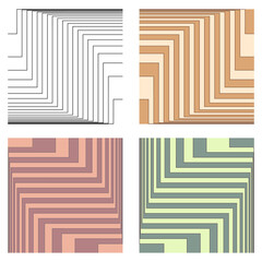 Vector striped rhythmic elements backgrounds set