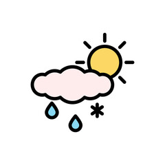 Cloud, rain, snow, sun icon. Simple color with outline vector elements of forecast icons for ui and ux, website or mobile application